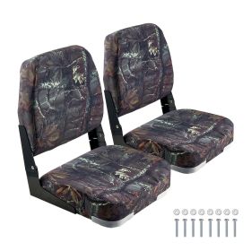 Boat Seat, Low Backrest, Folding Fishing Boat Seat with Thickened Sponge Cushion & PU Polyester Fabric, Strong PP Frame, Flip Up Boat Seat for Bo