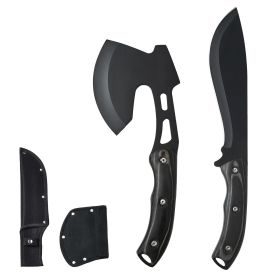Hunting Knife and Hatchet Axe Combo Set with Sheath, Fixed Blade Tactical Knife and Camping Axe