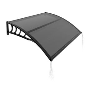 Awning for Door Entrance with Drainage Sink, 40x40 Inch Window Canopy Exterior, UV Rain Snow Protection for House Porch Patio Deck, Black Bracket (Option: Default title)