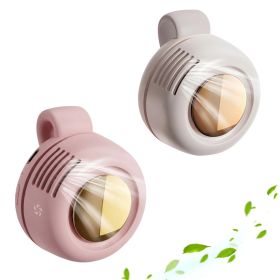 800mAH Mini Portable Silent Bladeless Fan Small Clip On Shirt Waist Adjustable Rotatable Camping Fan 3 Speed Type-C (Option: White and Pink)