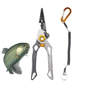 Multi-Functional Lure Pliers for Fish Handling Hook Removal Ring Opening (Accessory Type: Fishing Supplies, Color: Gray)