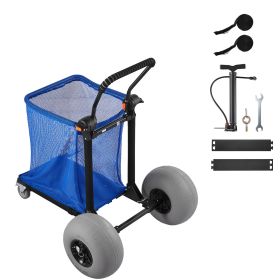 Beach Cart with Large Wheels for Sand, 165 lbs Load Capacity, Heavy Duty Folding Beach Wagon with 12" Balloon Wheels, Storage Bag (Default: Default)