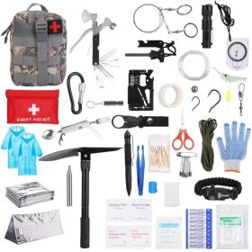 125Pcs Survival Kits Professional Emergency Survival Gear Tactical First Aid Kit Supplies for Outdoor Adventure Camping Hiking Hunting (Option: AS PIC)